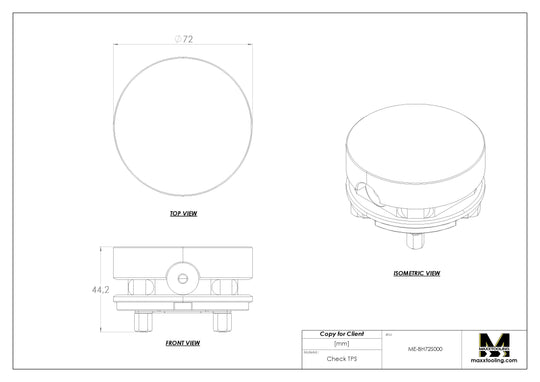 Maxx-ER (Erowa) 035210 50 Stainless Blank Electrode Holder D72 4