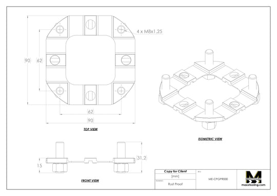 Maxx-ER (Erowa) 036657 G Stainless Centering Plate G Reference Element 4