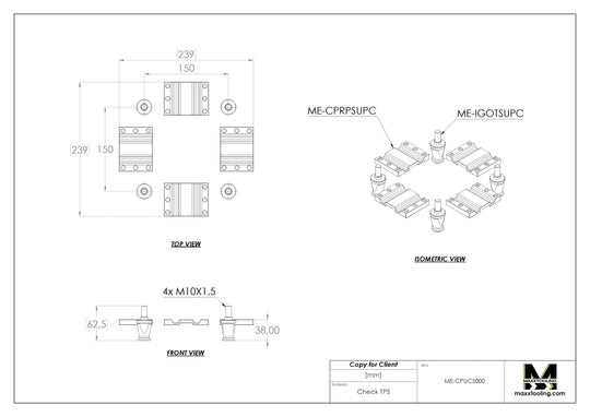 MaxxUPC (Erowa) 024562 UPC Stainless Centering Plate 5