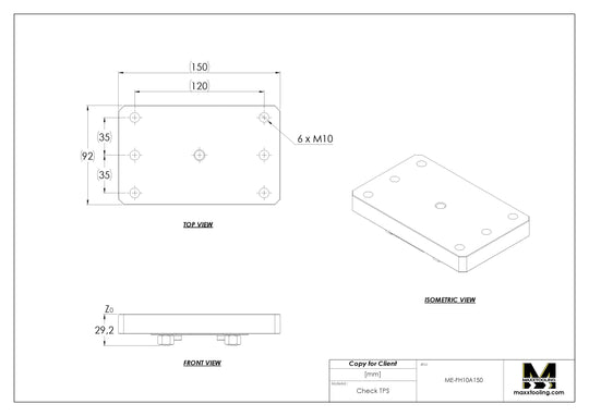 Maxx-ER (Erowa) 100 Aluminum Flat Holder 150x92mm 4