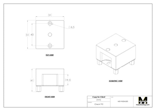 Maxx-ER 50 Aluminum Flat Holder 50x50mm
