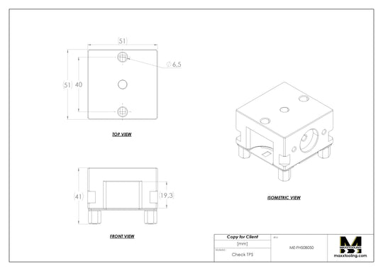 Maxx-ER (Erowa) 009219 50 Brass Flat Holder 50x50mm 5