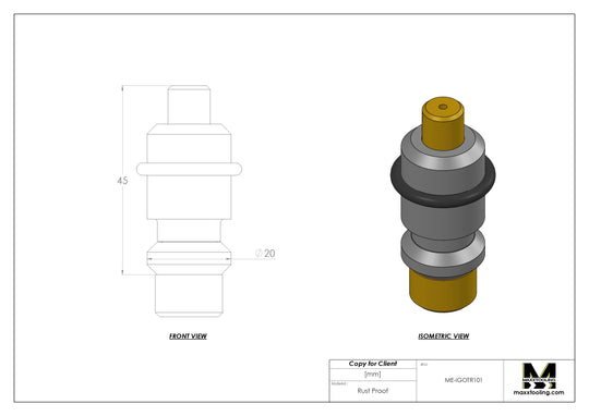 Maxx-ER (Erowa) 010755 Stainless Manual Spigot Inox with Flushing Through 5