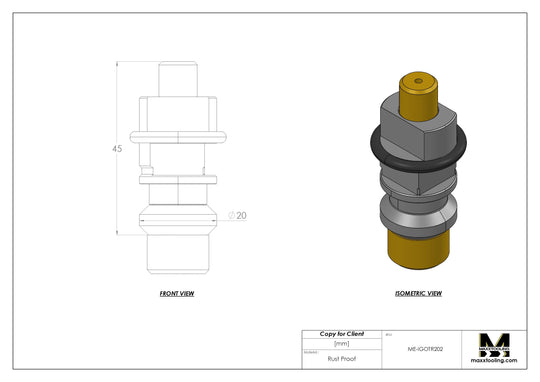 Maxx-ER (Erowa) 015465 Stainless Automatic Spigot Inox with Flushing Through 5
