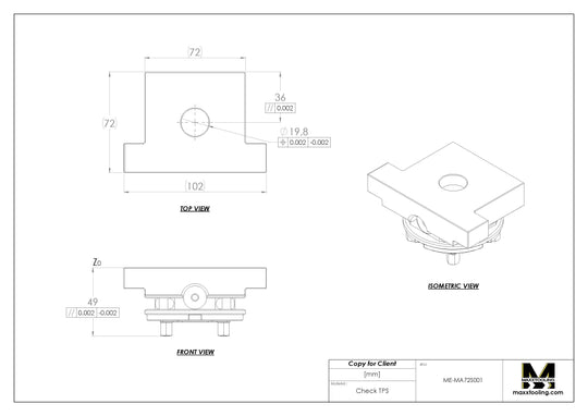 Maxx-ER (Erowa) 50 Stainless Control Ruler Master D72 5