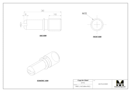 Maxx-ER (Erowa) 046221 Stainless Reference Bolt Spare Part M10 10pcs 5