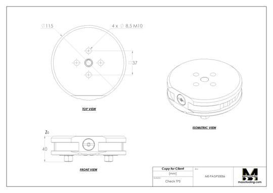 Maxx-ER (Erowa) 115660 G Stainless Pallet 115mm 5