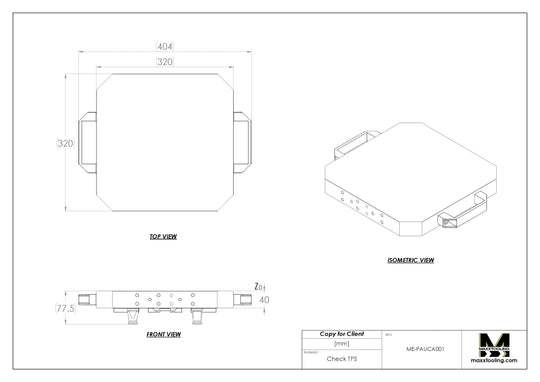 MaxxUPC (Erowa) 016917 UPC Aluminum Blank Electrode Pallet Ground Customizable 5