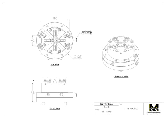 Maxx-ER (Erowa) 100 P Stainless Pneumatic Chuck With Adjustable Base 5