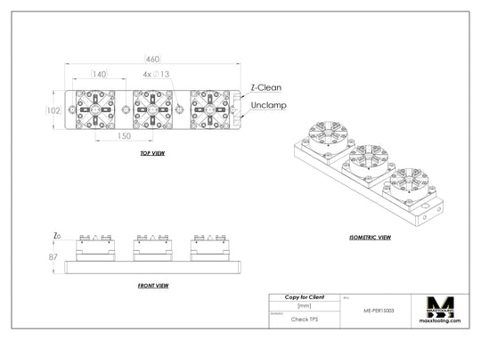 Maxx-ER (Erowa) 100 P Stainless Multi 3 Pneumatic Chuck Precision Rail 5