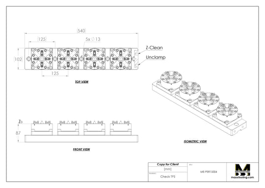 Maxx-ER (Erowa) 100 P Stainless Multi 4 Pneumatic Chuck Precision Rail 5