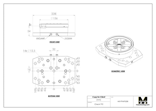 Maxx-ER (Erowa) 115305 PowerChuck P Stainless Chuck With Mouting Plate 158x228mm 5