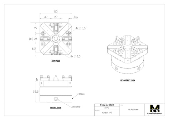 Maxx-ER (Erowa) 007625 100 P Stainless Pneumatic Machine-Adapted Chuck Rapid Action 5
