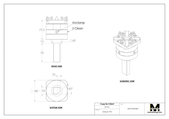 Maxx-ER (Erowa) Stainless Pneumatic Machine-Adapted Chuck With Connection Rod 5