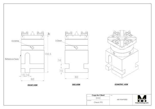 Maxx-ER (Erowa) 012297 Stainless Pneumatic Machine-Adapted Chuck on NSF Block 5