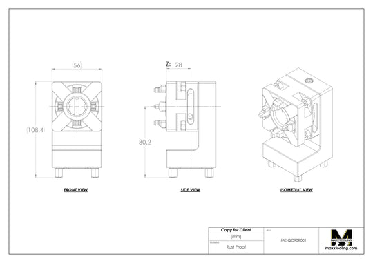 Maxx-ER (Erowa) 50 Stainless Manual QuickChuck Chuck with 90° Flushing Adapter 4