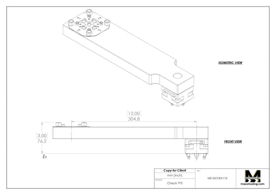 Maxx-ER 100 Aluminum Manual QuickChuck Horizontal Extension 12"