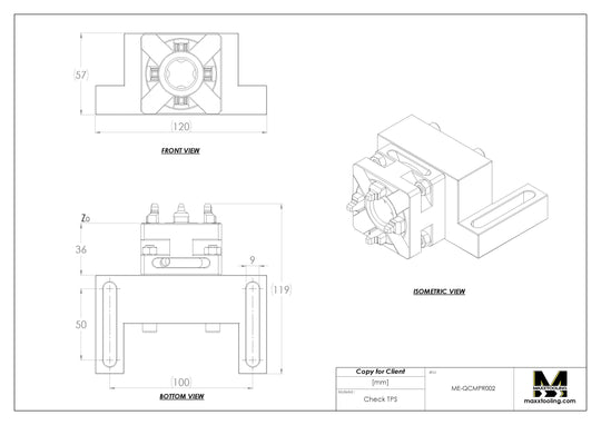 Maxx-ER (Erowa) 022584 50 Stainless Manual Quick Chuck WEDM Rust Proof with 90° Mounting Plate 5