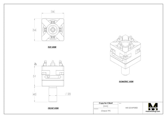 Maxx-ER (Erowa) 50 Stainless Manual Quick Chuck With Connection Rod 5