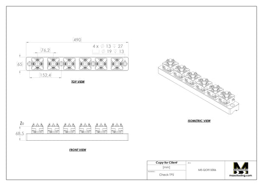 Maxx-ER (Erowa) 50 Stainless Multi 6 Quick Chuck Precision Rail 5