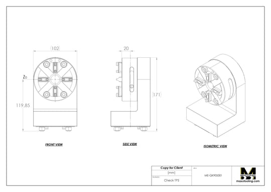 Maxx-ER (Erowa) 100 P Manual Quick Chuck With 90° Adapter WEDM Rust Proof 5