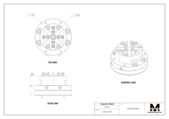 Maxx-ER (Erowa) 100 P Stainless Manual Quick Chuck With Adjustable Base 5