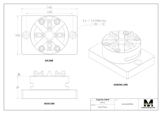 Maxx-ER (Erowa) 100 P Manual Quick Chuck WEDM Rust Proof With Mounting Plate 5
