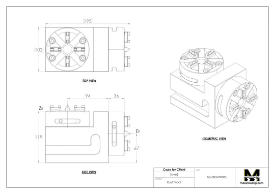 Maxx-ER (Erowa) 019424 100 P Stainless Manual Quick Chuck WEDM Rust Proof With Universal Square Block 5