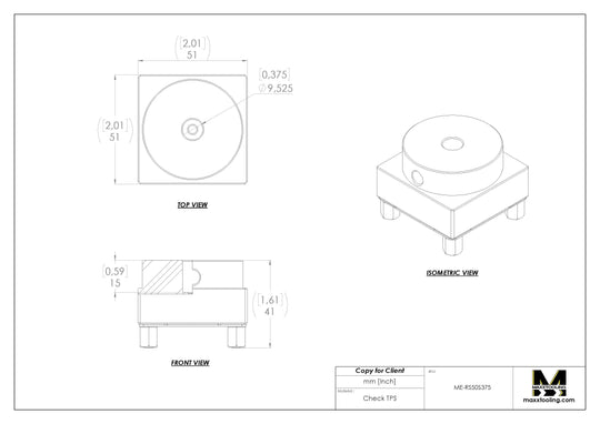 Maxx-ER (Erowa) 50 Stainless Round Stock Holder 0.375" 4