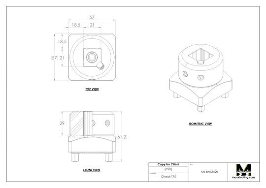 Maxx-ER (Erowa) 50 Stainless Square Electrode Holder S20 4