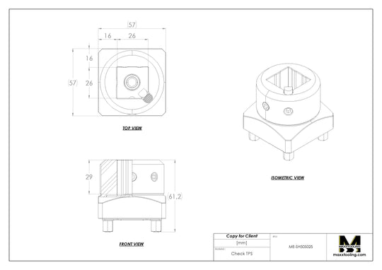 Maxx-ER (Erowa) 010607 50 Stainless Square Electrode Holder S25 4