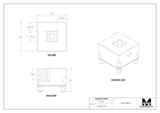 Maxx-ER (Erowa) 50 Brass Pocket Electrode Holder S15 4