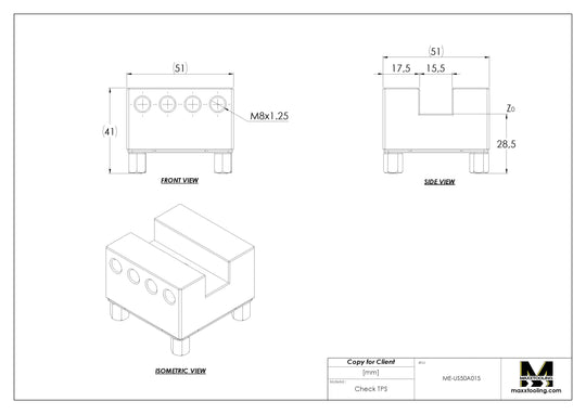 Maxx-ER (Erowa) 50 Aluminum Slotted Electrode Holder U15 4