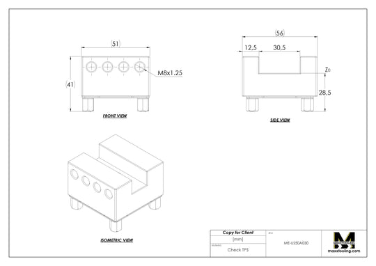 Maxx-ER (Erowa) 50 Aluminum Slotted Electrode Holder U30 4
