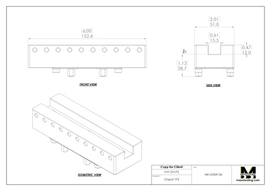 Maxx-ER (Erowa) 50 Aluminum Slotted Electrode Holder U15x6" 4