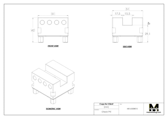 Maxx-ER (Erowa) 50 Brass Slotted Electrode Holder U15 4