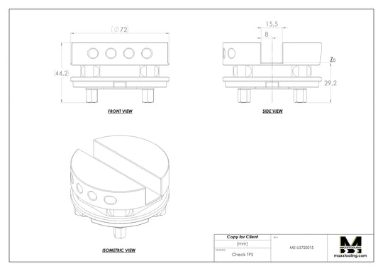 Maxx-ER (Erowa) 50 Stainless Slotted Electrode Holder U15 D72 4
