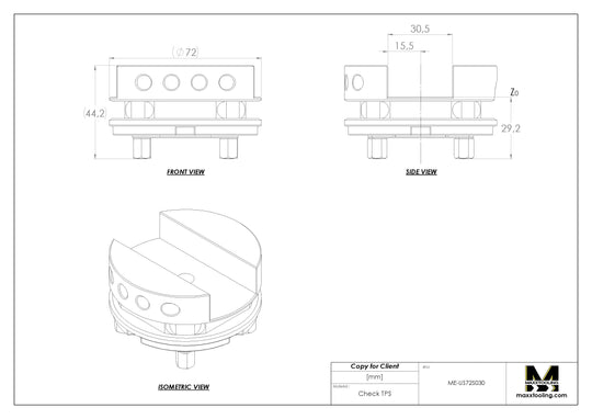 Maxx-ER (Erowa) 50 Stainless Slotted Electrode Holder U30 D72 4
