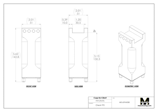 Maxx-ER (Erowa) 50 Aluminum Slotted Electrode Holder 4" Tall U30 4