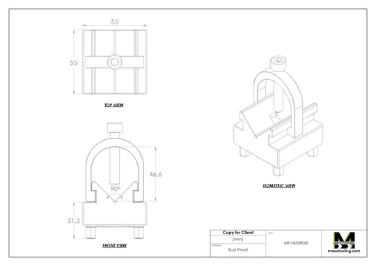 Maxx-ER (Erowa) 016691 50 Stainless V-Block Holder Vise UnoSet WEDM Rust Proof 5
