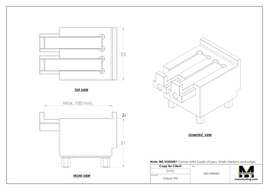 Maxx-ER (Erowa) 008814 50 Stainless Precision Vise 0-100 UnoSet WEDM Rust Proof 5