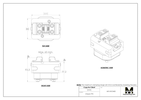 Maxx-ER (Erowa) 100 Stainless Self Centering Vise 46x65mm 5
