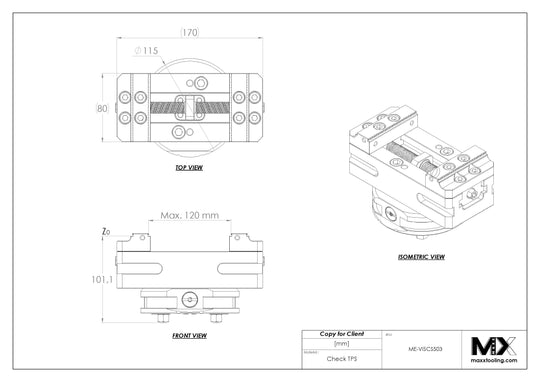 Maxx-ER G Stainless Self Centering Vise 80x120mm with 115mm Pallet