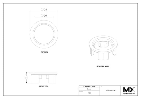 MaxxMacro Drawbar Plastic Locking Ring Clip SSP07082E EDM Tooling Warehouse