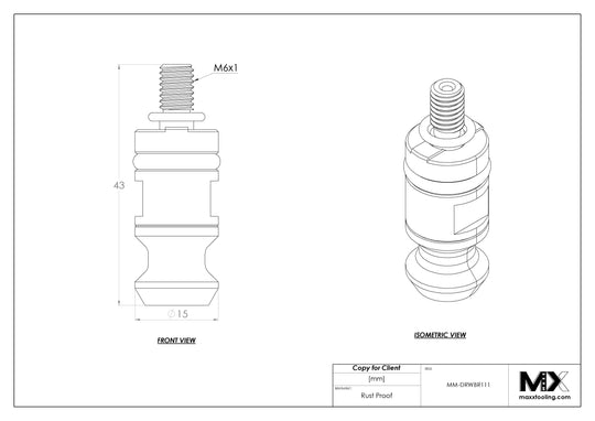 MaxxMacro Junior Drawbar 40511 Stainless EDM Tooling Warehouse