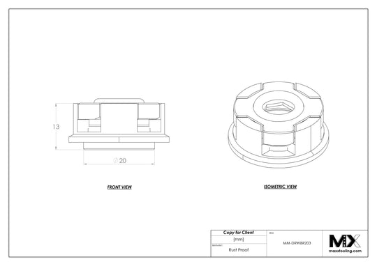 MaxxMacro (System 3R) Automatic Drawbar 60510W Low Profile Stainless 5