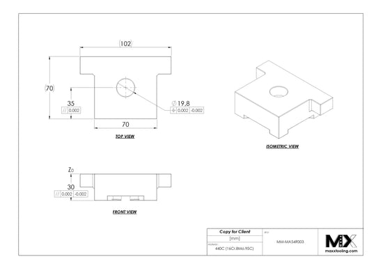 MaxxMacro 54 Stainless Control Ruler 6061 Rust Proof EDM Tooling Warehouse