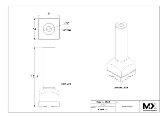 MaxxMacro (System 3R) 54 Stainless Control Rod Master Checking Pin 5
