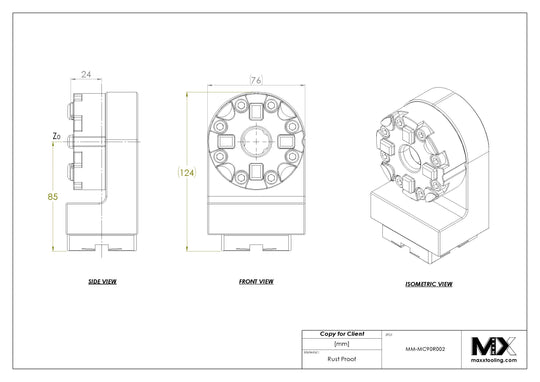 MaxxMacro (System 3R) 54 Manual Angle Adapter 90 Degree Adapter Rust Proof WEDM 5