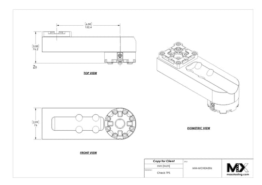 MaxxMacro (System 3R) 54 Manual Chuck Horizontal Extension 6" 5